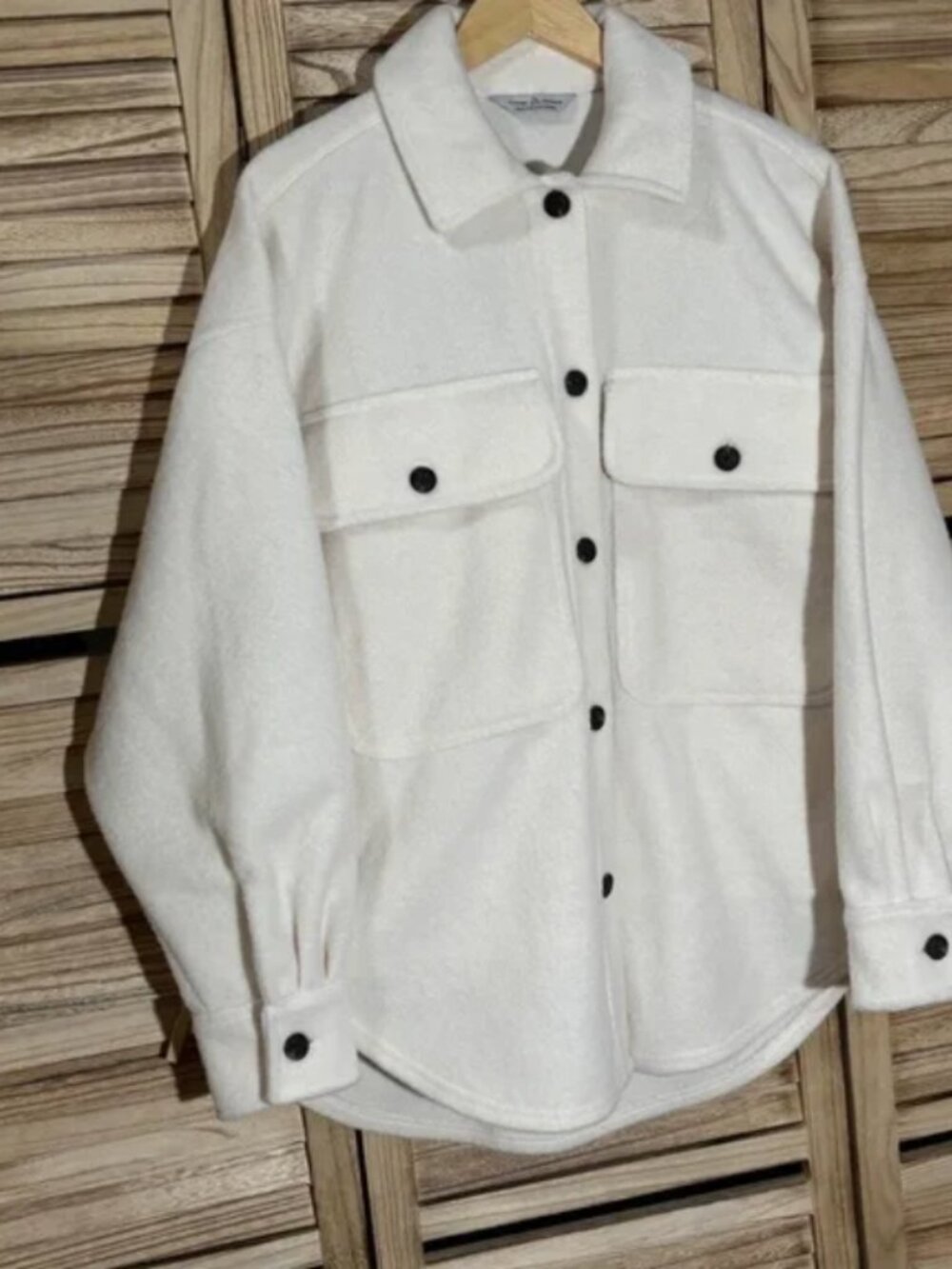 Alpine Design Women’s Shacket Off-White Heavyweight Flannel Shirt Size M EUC
